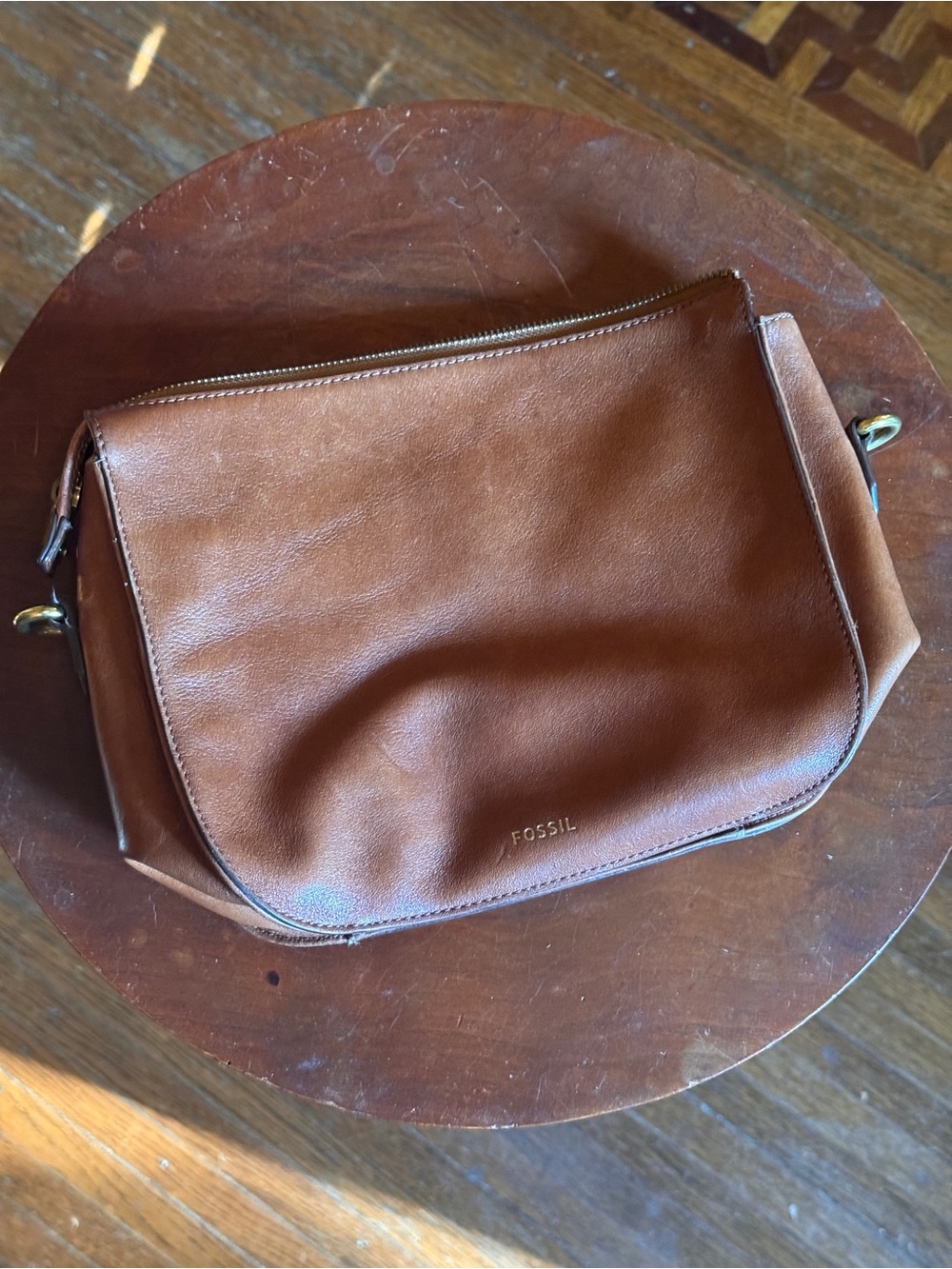 Fossil Brown Leather Pouch